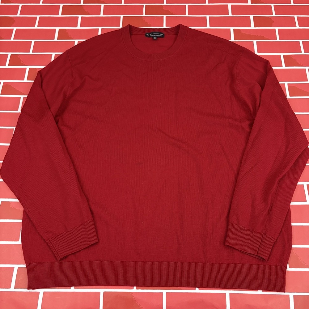 Hart Schaffner Marx Crewneck Sweater Extra Fine Merino Wool Red XXL Mens